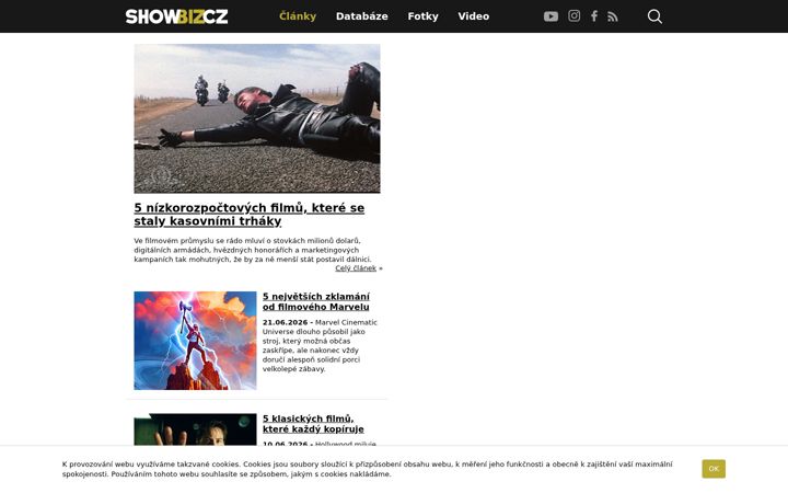 Screenshot of showbiz.cz