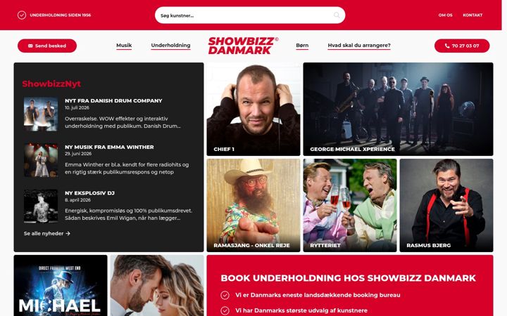 Screenshot of showbizz.dk