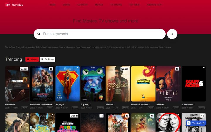 Screenshot of showbox.media