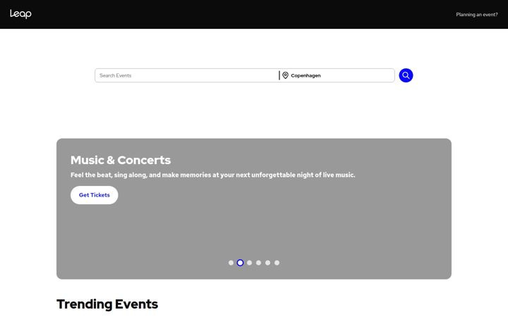 Screenshot of showclix.com