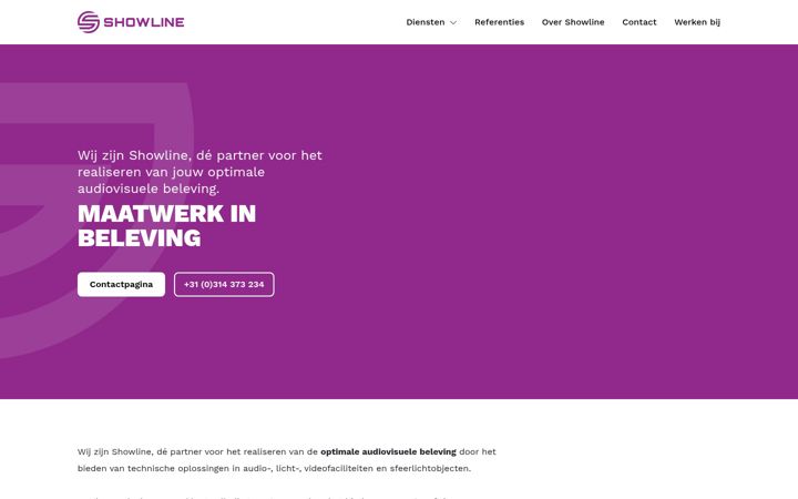 Screenshot ta' showline.nl