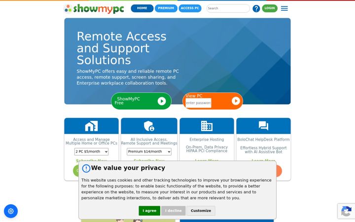 Screenshot of showmypc.com