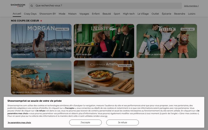 Screenshot von showroomprive.com