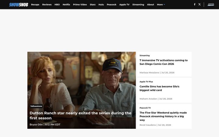 Screenshot of showsnob.com