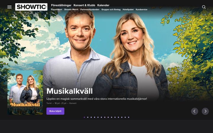 Screenshot of showtic.se