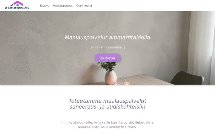 Екранна снимка на shrakennusmaalaus.fi