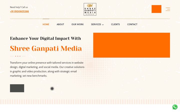 Screenshot of shreeganpatimedia.com