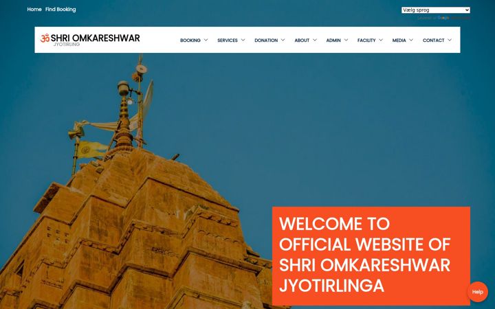 Screenshot of shriomkareshwar.org