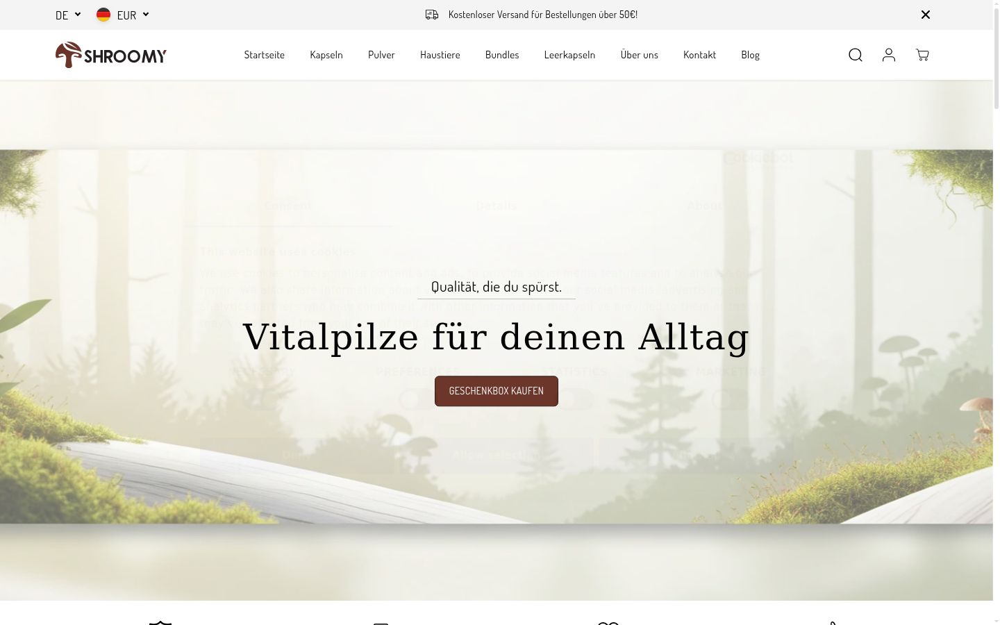 Screenshot tal-banner tal-kunsens muri qabel kwalunkwe interazzjoni