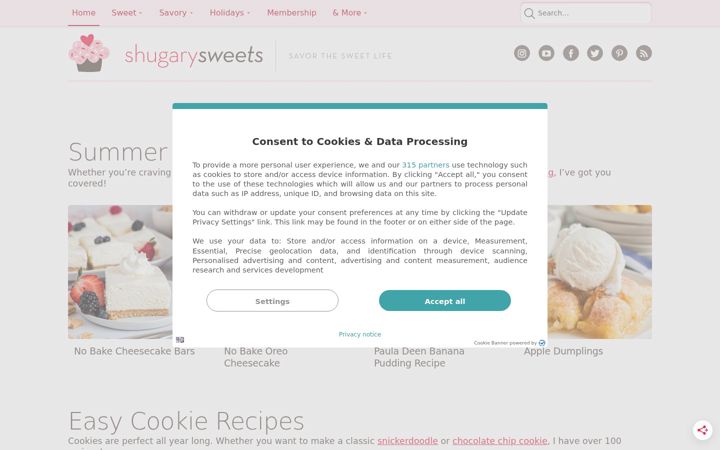 Screenshot of shugarysweets.com