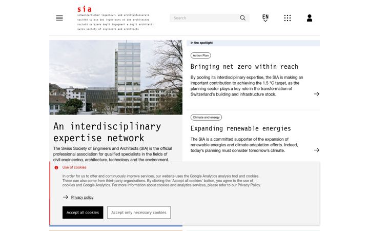 Screenshot of sia.ch