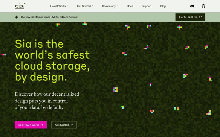 Screenshot of sia.tech