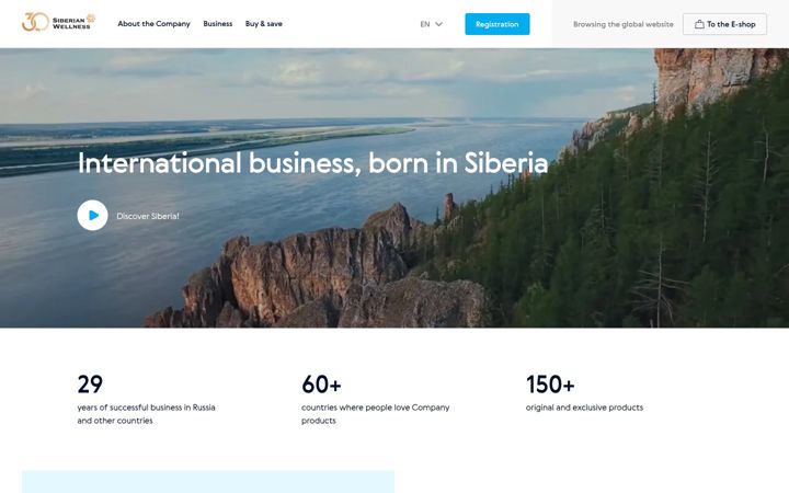 Zrzut ekranu siberianhealth.com