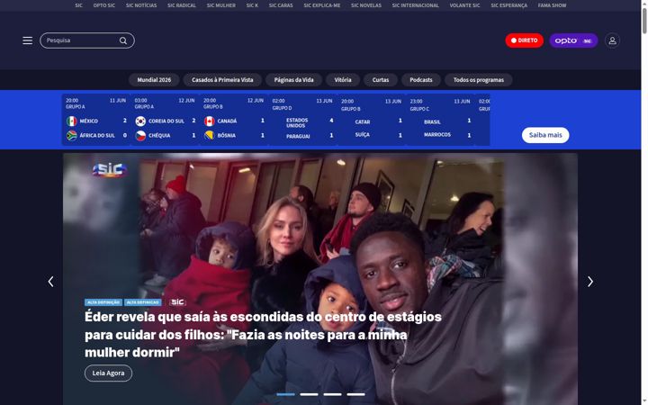Screenshot of sic.pt