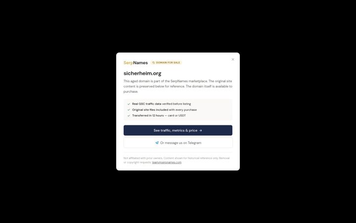 Screenshot of sicherheim.org