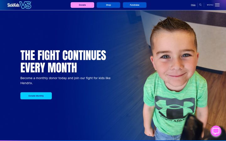 Screenshot di sickkidsfoundation.com