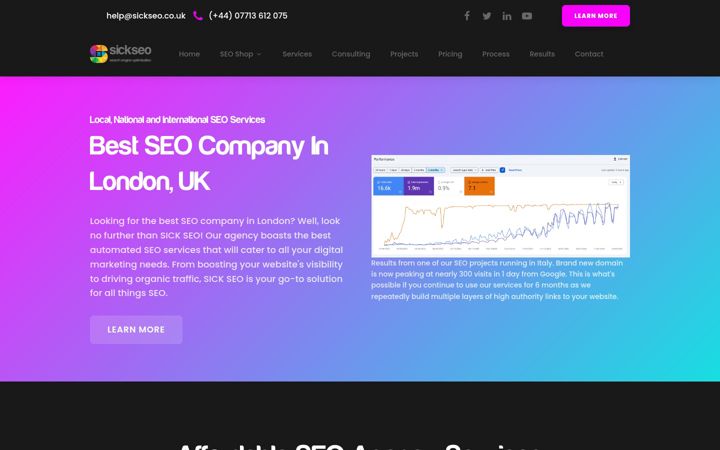 Screenshot of sickseo.co.uk