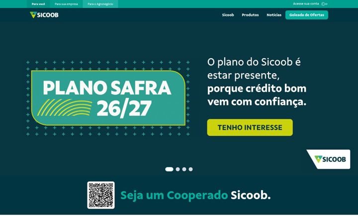 Kuvakaappaus sivustosta sicoob.com.br