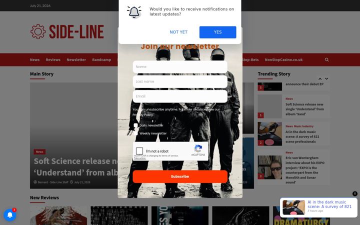 Screenshot of side-line.com
