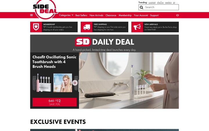 Screenshot von sidedeal.com