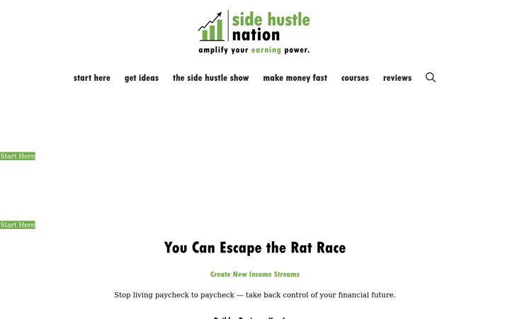Screenshot of sidehustlenation.com