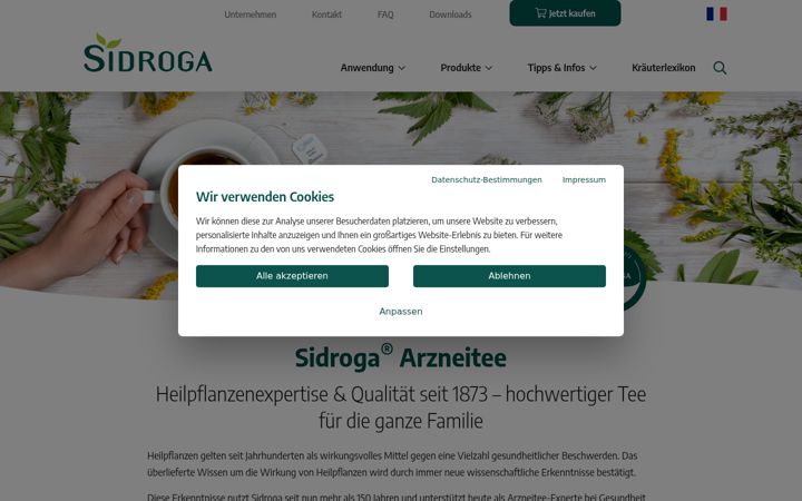 Screenshot of sidroga.ch