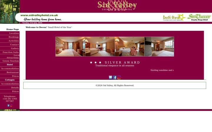 Képernyőkép: sidvalleyhotel.co.uk