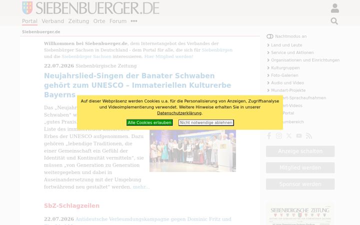 Screenshot of siebenbuerger.de