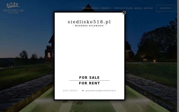Ekrano kopija siedlisko518.pl