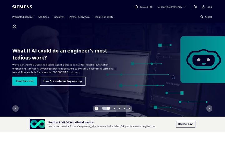 Screenshot of siemens.co.uk
