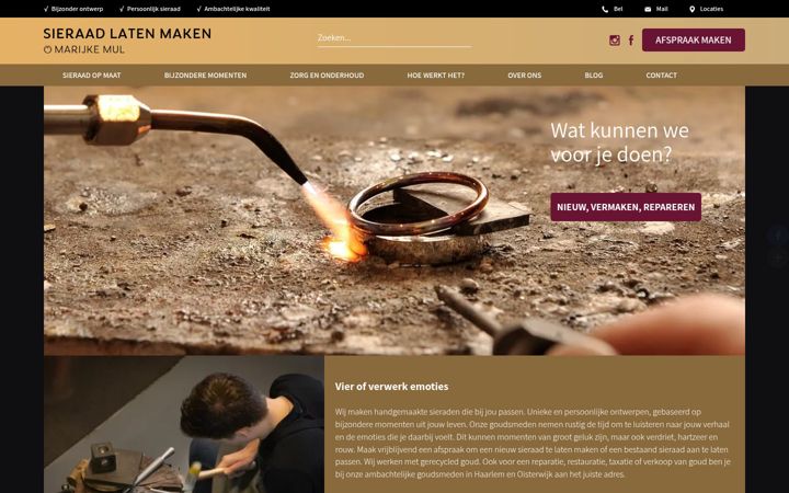 Skjámynd af sieraadlatenmaken.nl