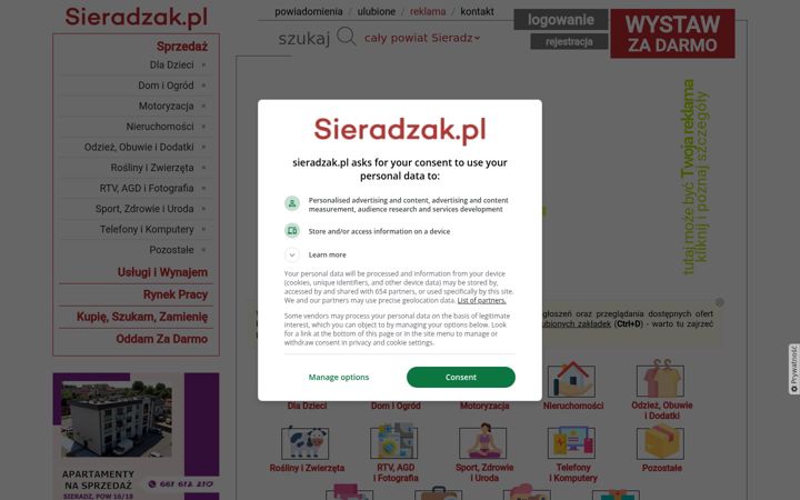 Screenshot of sieradzak.pl