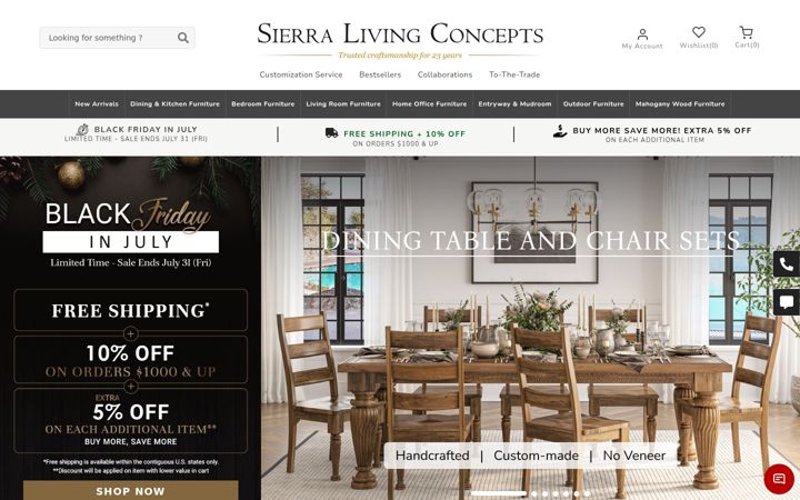 Screenshot of sierralivingconcepts.com
