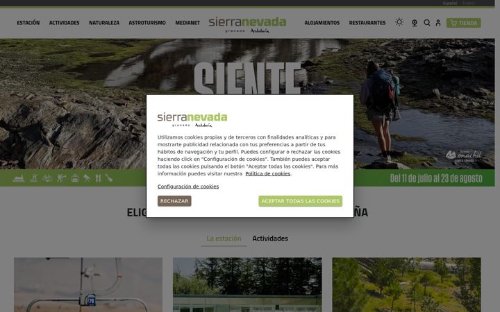 Screenshot of sierranevada.es