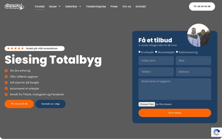 Screenshot of siesingtotalbyg.dk