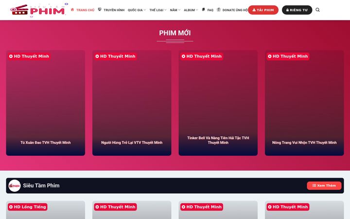 Screenshot of sieutamphim.pro