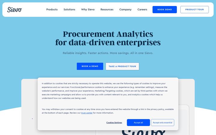 Screenshot of sievo.com