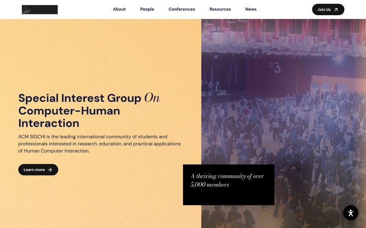 Screenshot of sigchi.org