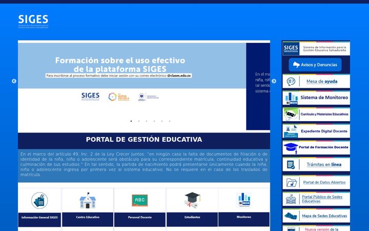 Screenshot of siges.sv