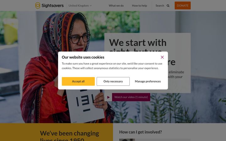 Screenshot of sightsavers.org