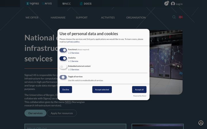 Screenshot of sigma2.no