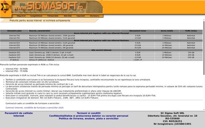 Screenshot of sigmasoft.ro