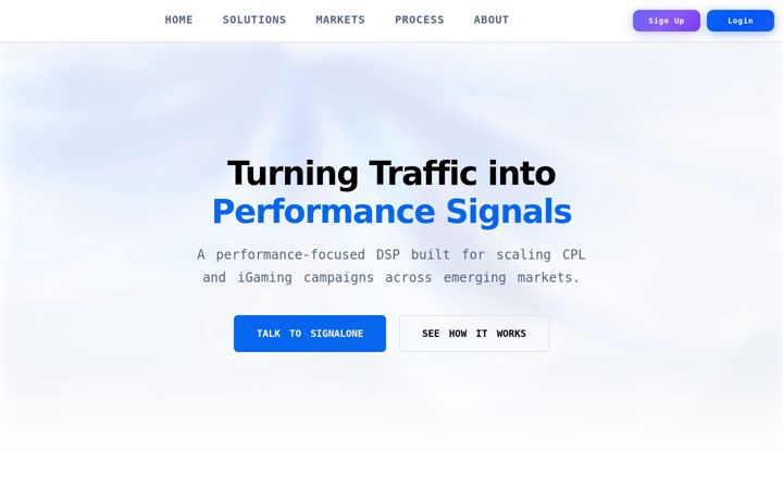 Screenshot of signalone.io