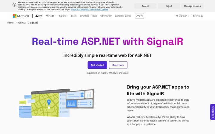 Screenshot di signalr.net