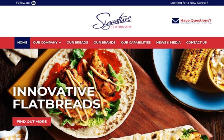 Screenshot of signatureflatbreads.com