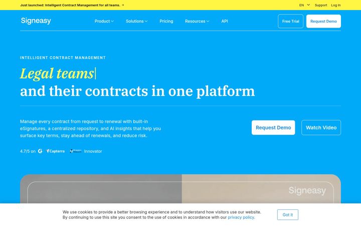 Screenshot of signeasy.com