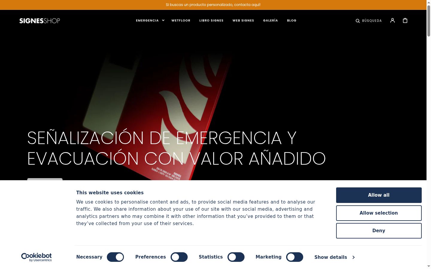 Screenshot del banner di consenso mostrato prima di qualsiasi interazione
