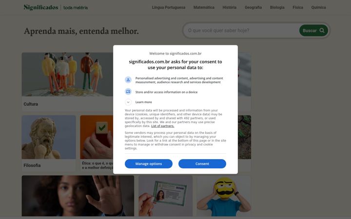 Screenshot of significados.com.br