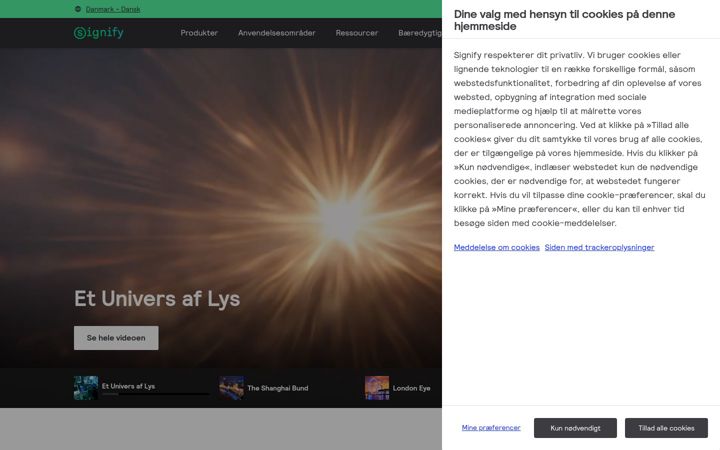 Екранна снимка на signify.com
