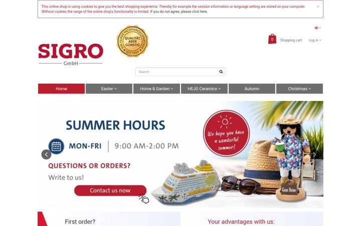 Screenshot of sigro.com